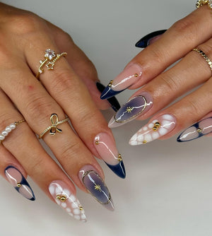Midnight Elegance 3D Press-On Nails - Aninail