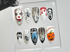 Gothic Halloween Nails | Press On Nails with Spider Webs |Spooky Gothic Press On Nails | Halloween Theme Y2K Nails | Press Ons | OB605TL