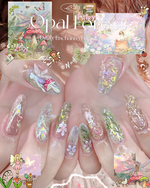 Opal Forest Press-on Nails – Exclusively handcrafted by artist Fudinail | OA12DL