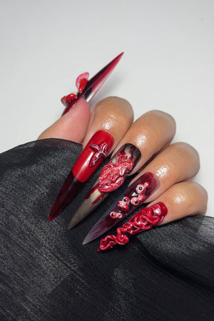 Bloody Anatomical Heart Press On Nails | $500 Sets OA08L