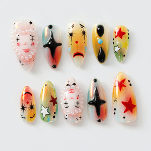 Artistic Clown-Themed by Dory's Picks | Bold and Vibrant Carnival-Inspired Design | Unique and Artistic Nail Design| Limited Edition | OB578HK