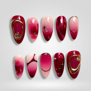 Berry Glow 3D Red Press-On Nails - Aninail