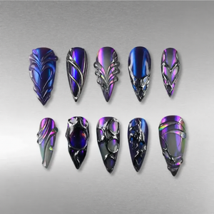 Metallic Vibe Chrome Press-On Nails - Aninail