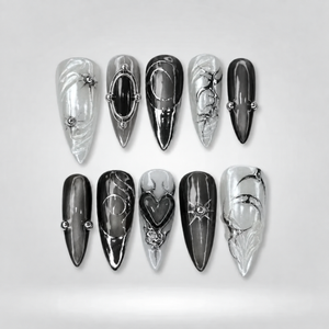 Phantom Rose Stiletto Press-On Nails - Aninail