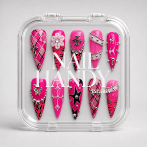 Pink Rebel Graphic Mix Press-On Nails - Aninail
