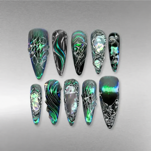 Metallic Vibe Chrome Press-On Nails - Aninail