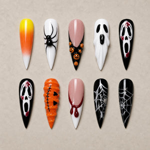 Candy Corn Scream 3D Horror Candy Press-On Nails - Aninail