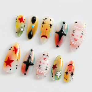 Artistic Clown-Themed by Dory's Picks | Bold and Vibrant Carnival-Inspired Design | Unique and Artistic Nail Design| Limited Edition | OB578HK