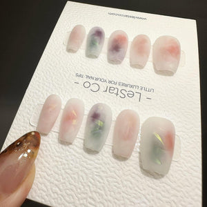 Timed Offer 4 For 3) Handmade Press On Watercolor Effect Gel Acrylic Nails image 7