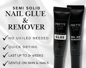 Semi Solid Press On Nail Glue & Remover Set | No UV LED