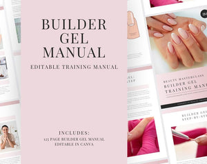 Builder Gel Nail Training Manual, Overlay Extensions & Sculpting Course, Editable Canva Guide