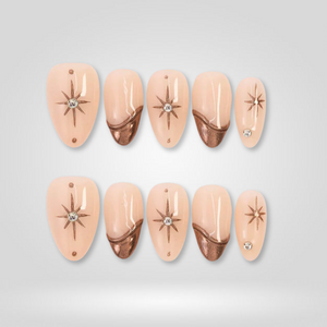 Bronze Star Nude Oval Press-On Nails - Aninail