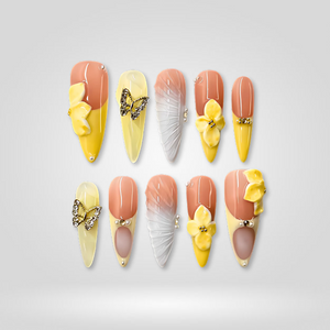 Sun Daze 3D Floral Press-On Nails - Aninail