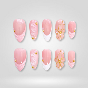 Petal Kiss Almond French Press-On Nails - Aninail