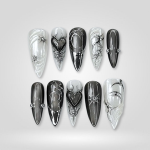 Obsidian Web 3D Chrome Press-On Nails - Aninail