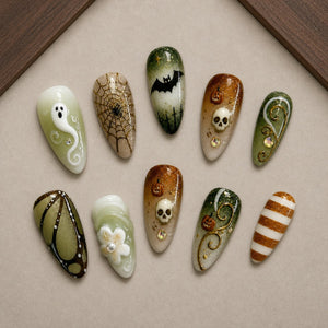 Mossy Relic 3D Forest Halloween Press-On Nails - Aninail