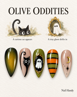 Olive Oddities Halloween Almond Press-On Nails - Aninail