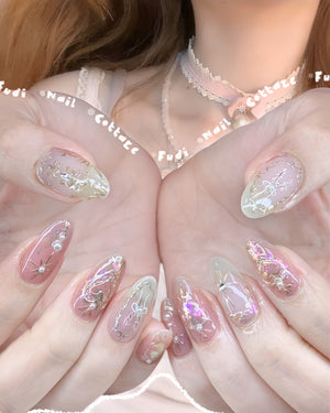 Blush Fairy Press-on Nails – Exclusively handcrafted by artist Fudinail | OA11LD