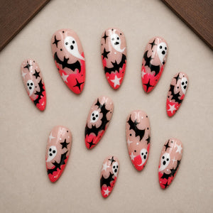 Starlit Boo Almond Press-On Nails - Aninail