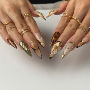 Wild Luxe 3D Floral Press-On Nails - Aninail