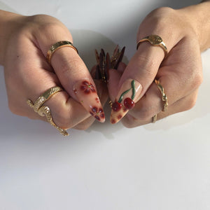 Autumn Rose 3D Floral Press-On Nails - Aninail