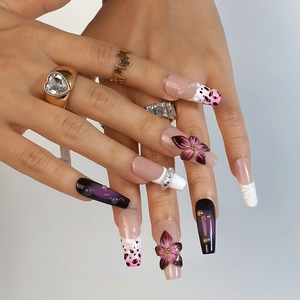 Charm Bloom 3D Floral Press-On Nails - Aninail