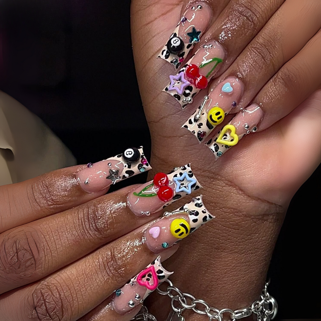 Charm Bloom 3D Floral Press-On Nails - Aninail