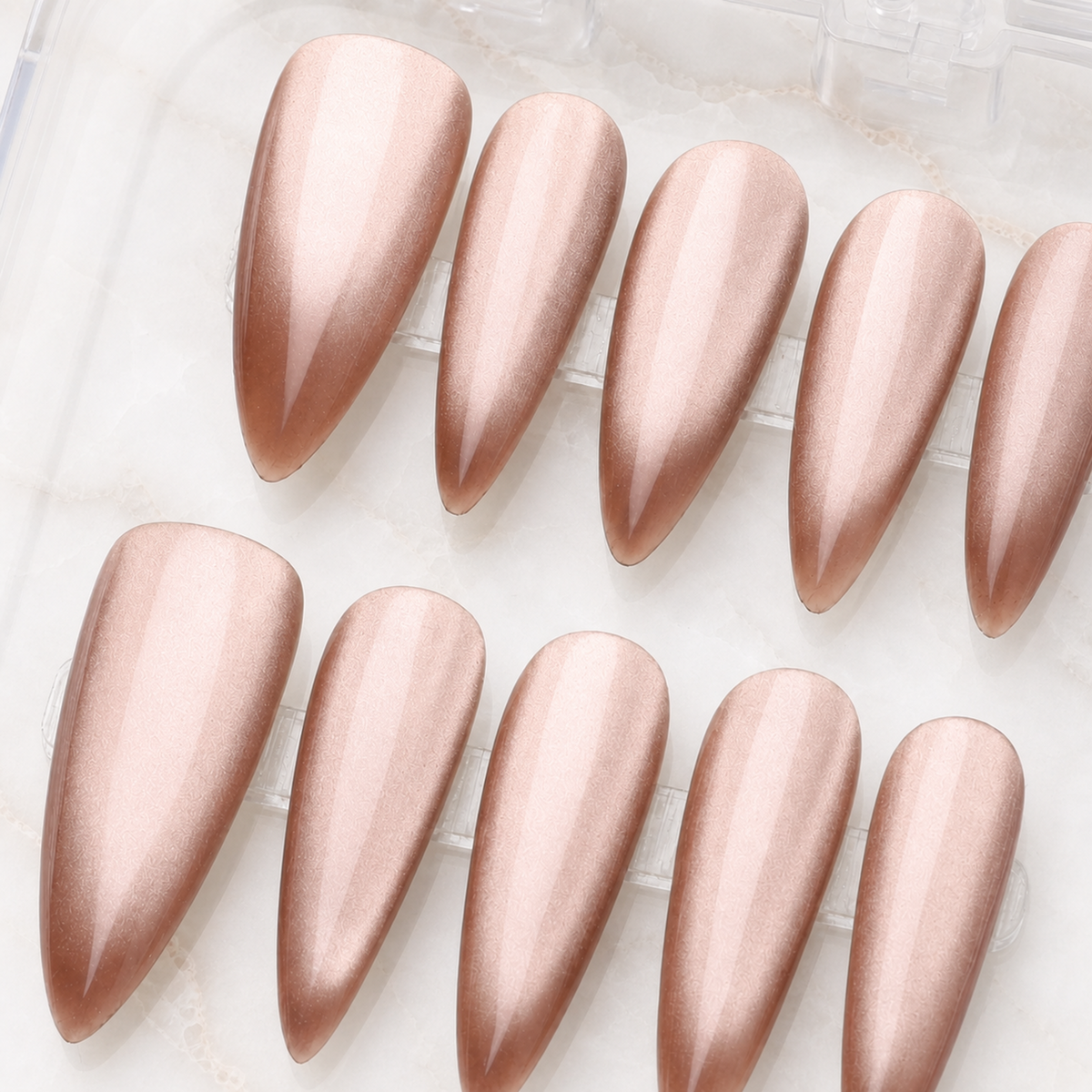 Rose Latte Cat Eye Press-On Nails - Aninail