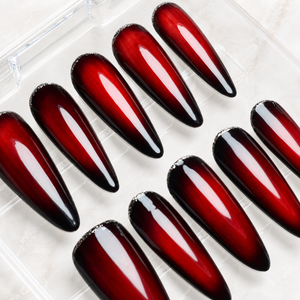 Ruby Afterglow OmbrÃ© Press-On Nails - Aninail