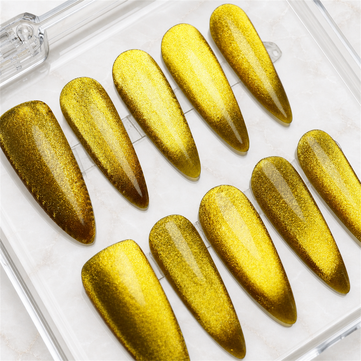Molten Gold Cat Eye Press-On Nails - Aninail