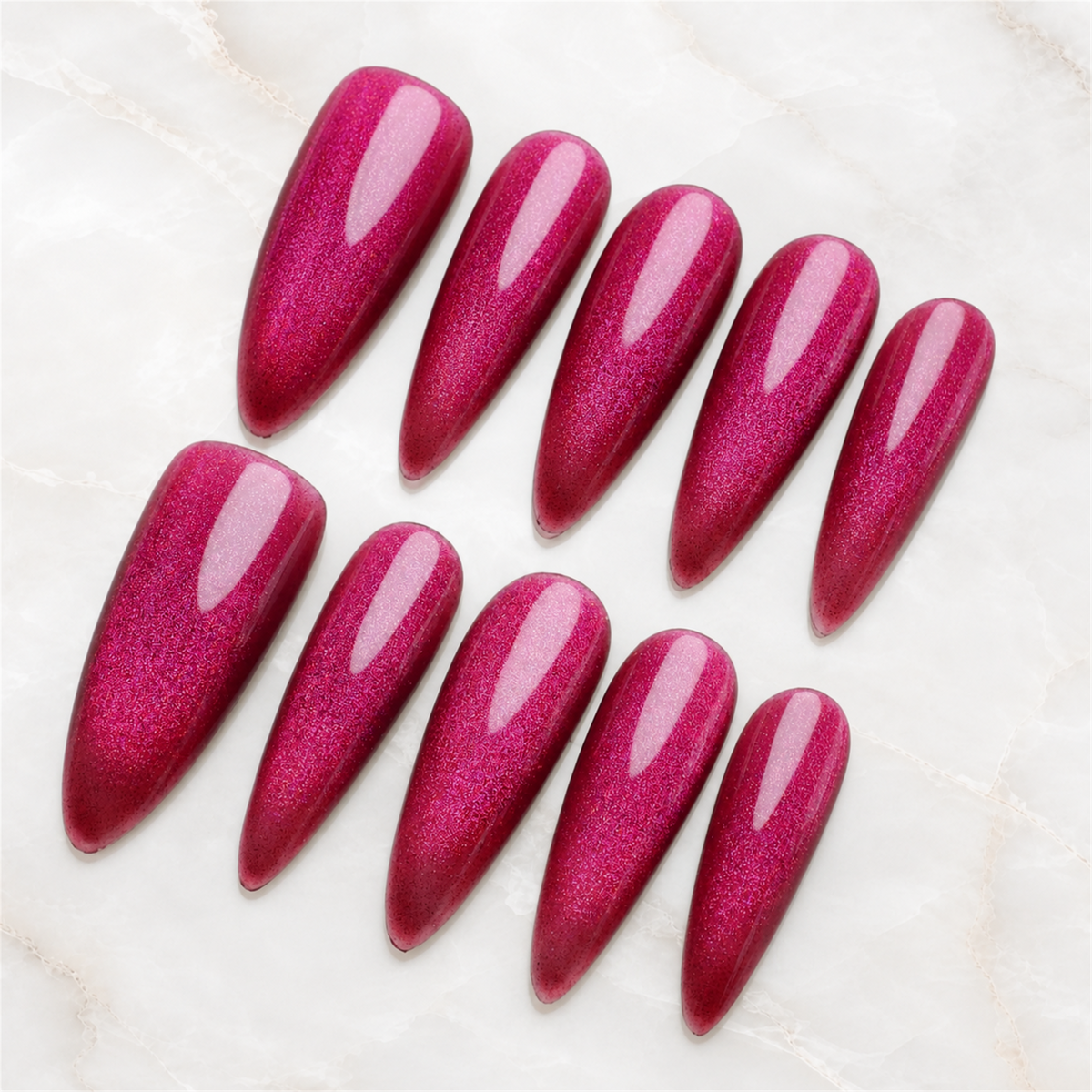 Pink Voltage Cat Eye Press-On Nails - Aninail