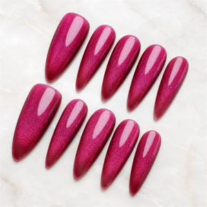 Pink Voltage Cat Eye Press-On Nails - Aninail
