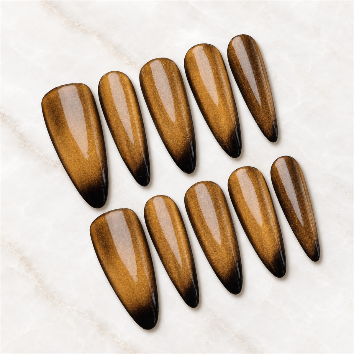 Honey Topaz Cat Eye Press-On Nails - Aninail