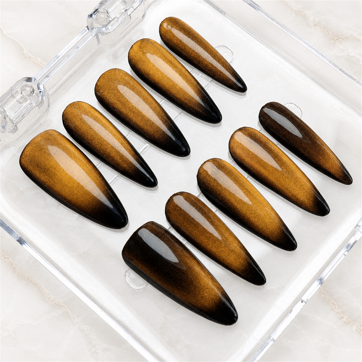 Honey Topaz Cat Eye Press-On Nails - Aninail