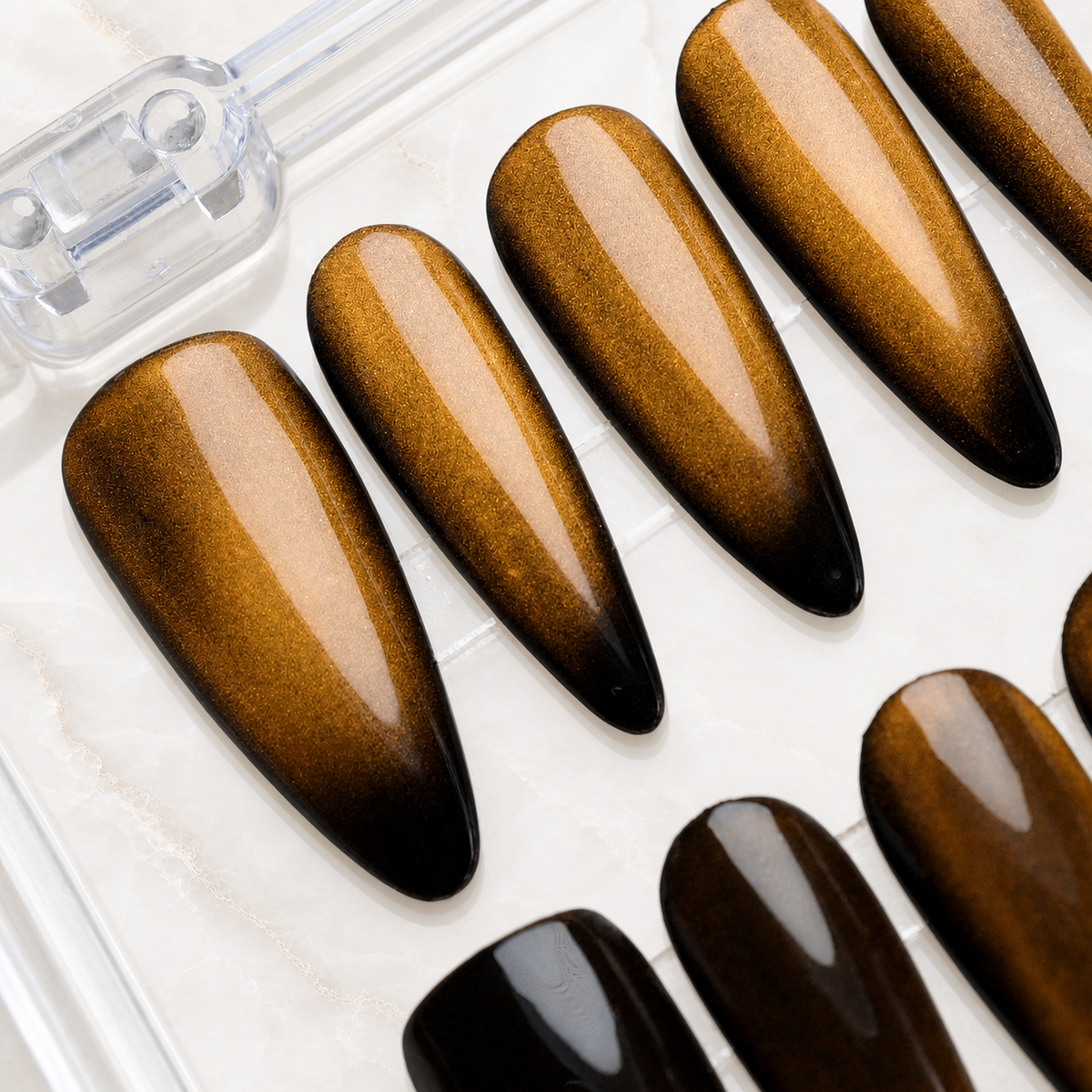 Honey Topaz Cat Eye Press-On Nails - Aninail