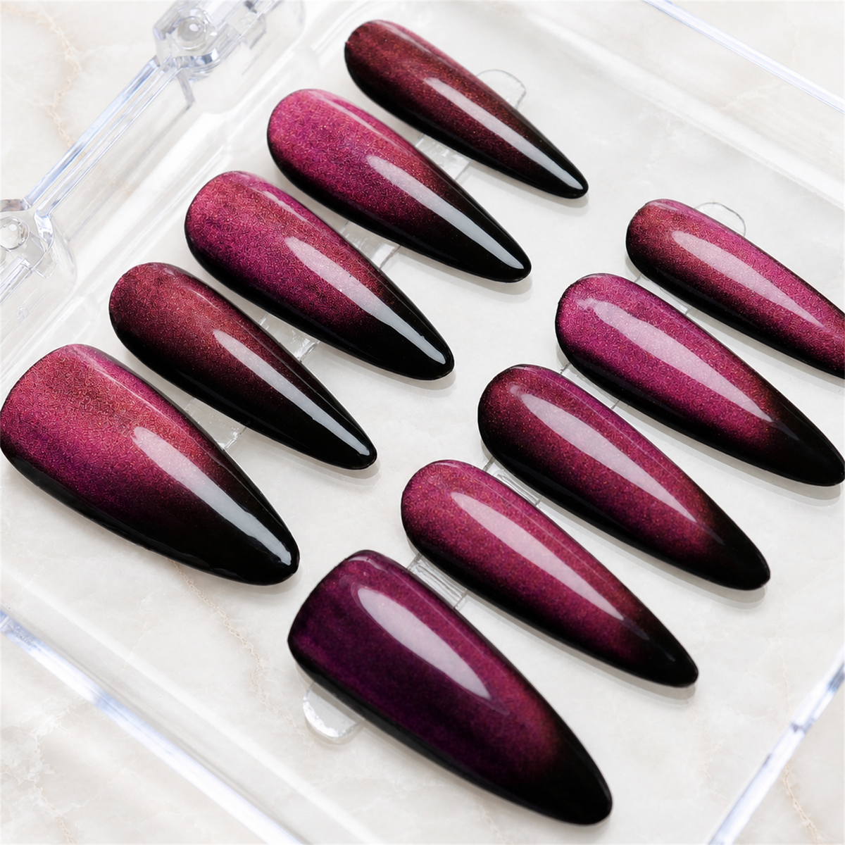 Mulberry Magnet Cat Eye Press-On Nails - Aninail