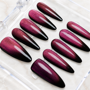 Mulberry Magnet Cat Eye Press-On Nails - Aninail
