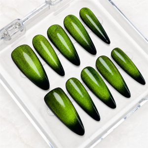 Radioactive Venom Cat Eye Press-On Nails - Aninail