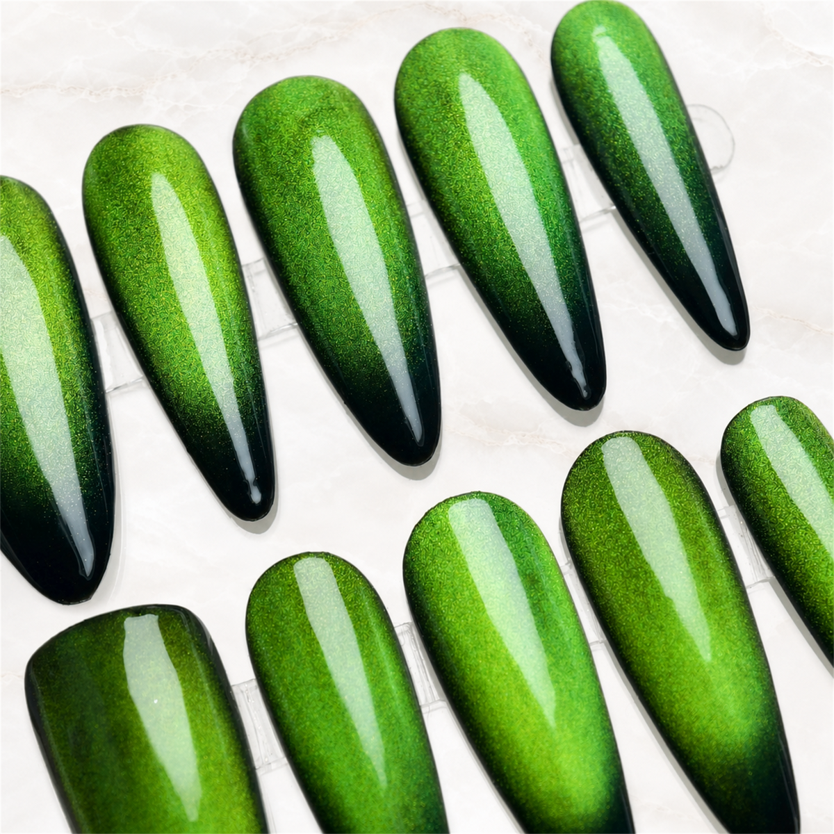 Radioactive Venom Cat Eye Press-On Nails - Aninail