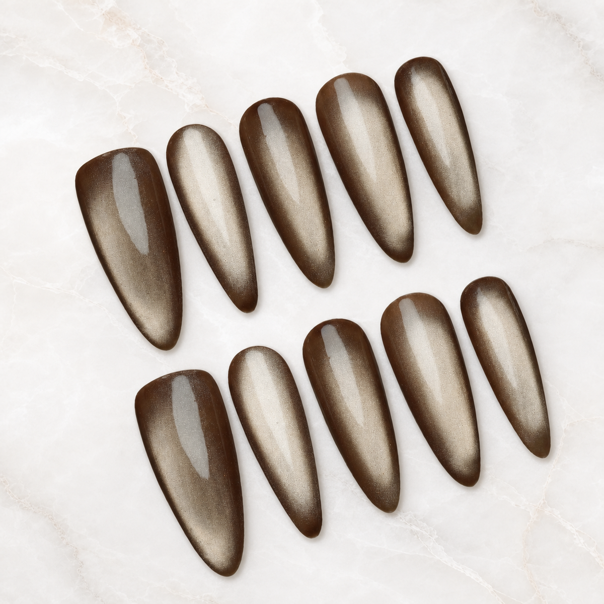 Smoked Topaz Cat Eye Press-On Nails - Aninail