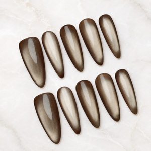 Smoked Topaz Cat Eye Press-On Nails - Aninail
