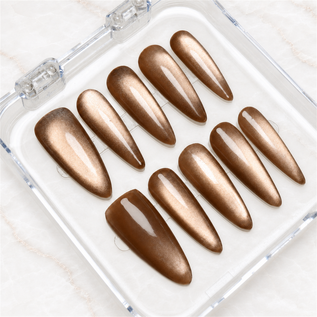 Smoked Topaz Cat Eye Press-On Nails - Aninail