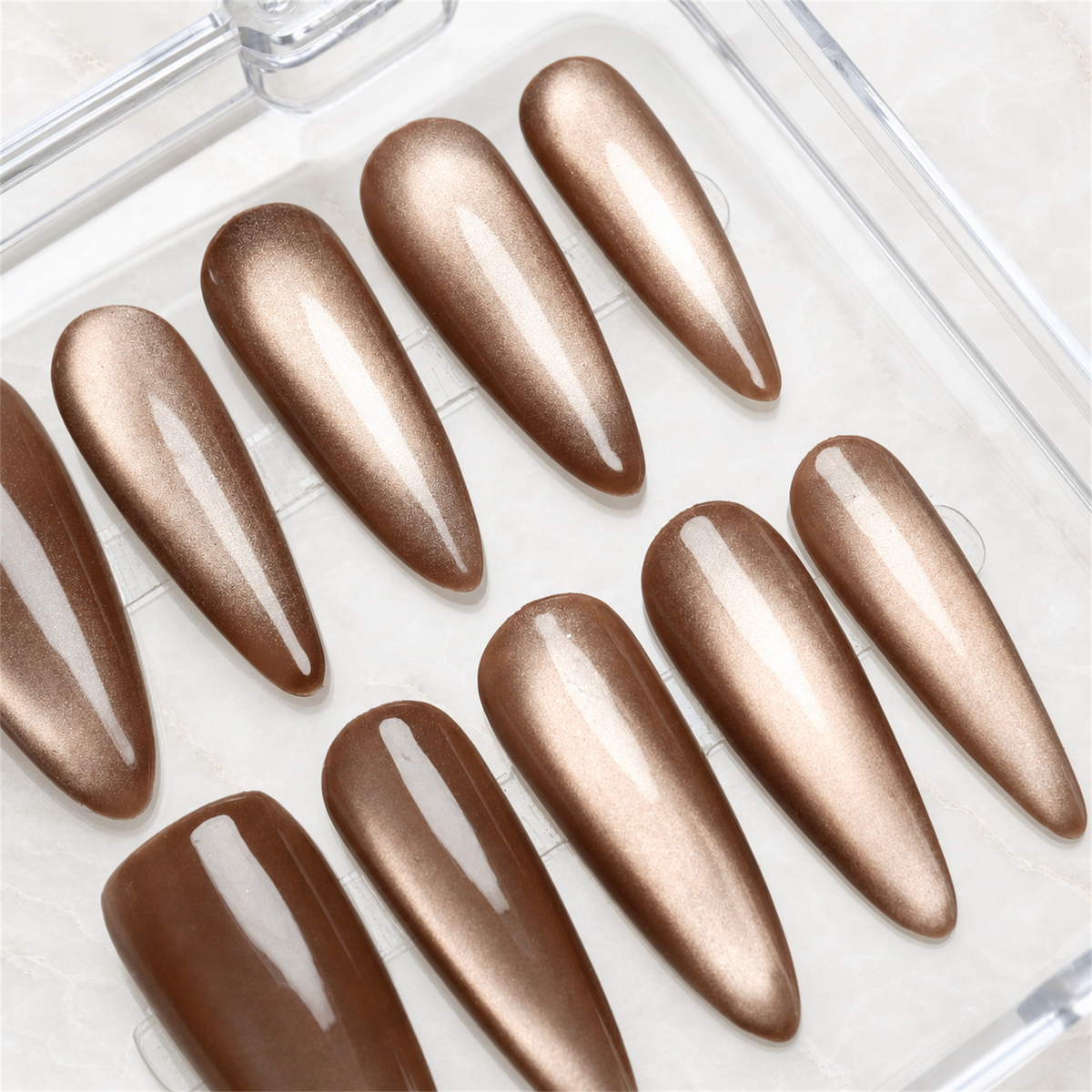 Smoked Topaz Cat Eye Press-On Nails - Aninail