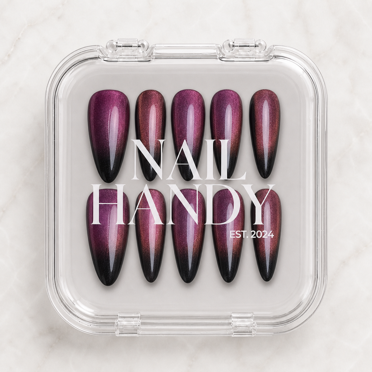 Mulberry Magnet Cat Eye Press-On Nails - Aninail