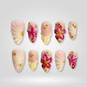 Floral Bliss Press-On Nails - Aninail