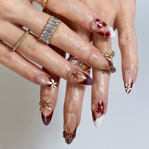 Charm Bloom 3D Floral Press-On Nails - Aninail