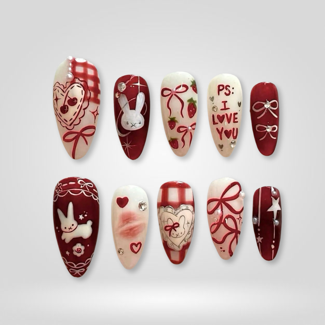 Love Bunny Christmas Press-On Nails - Aninail