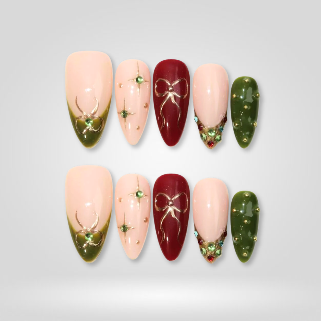 Golden Eve Christmas Press-On Nails - Aninail