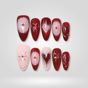 Crimson Glow Christmas Press-On Nails - Aninail