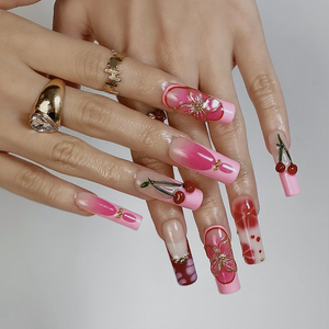 Charm Bloom 3D Floral Press-On Nails - Aninail
